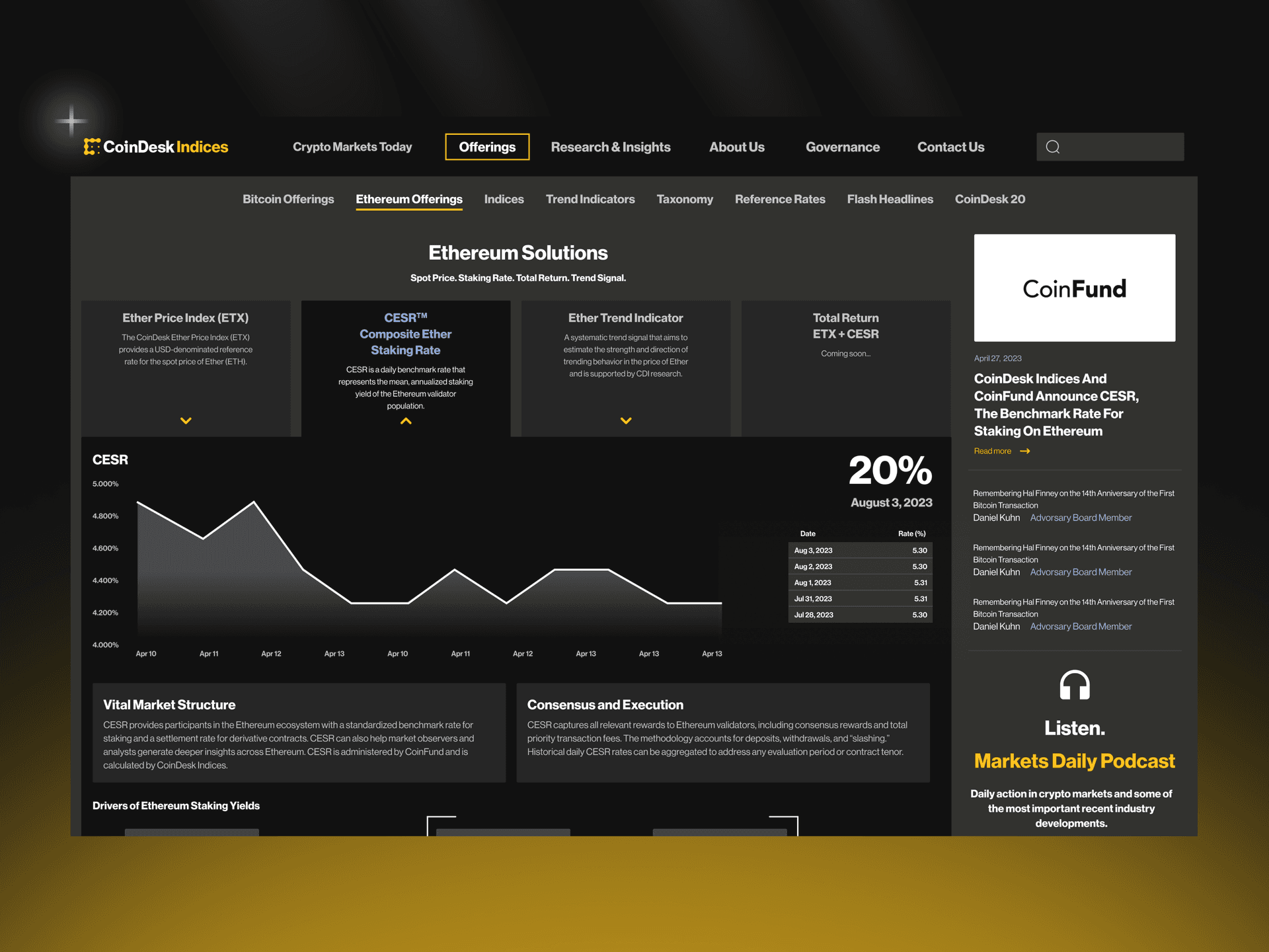Analytics and insights section