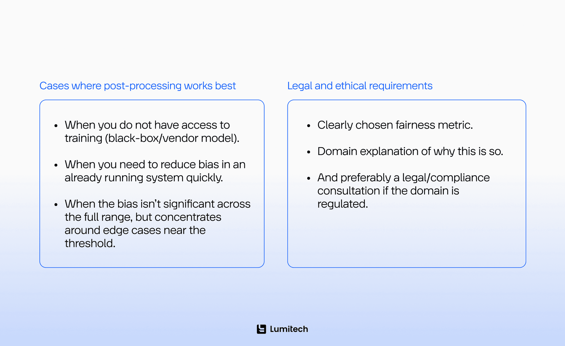 Here are the specifics of the post-processing AI bias mitigation strategy