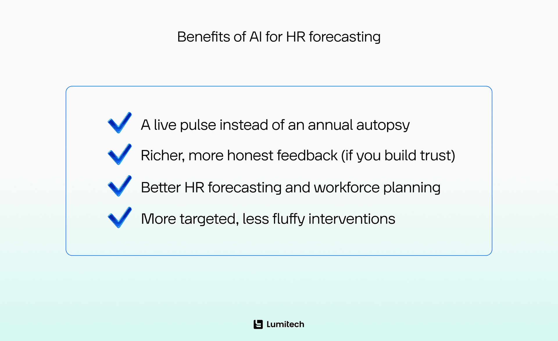 Benefits of AI for HR forecasting
