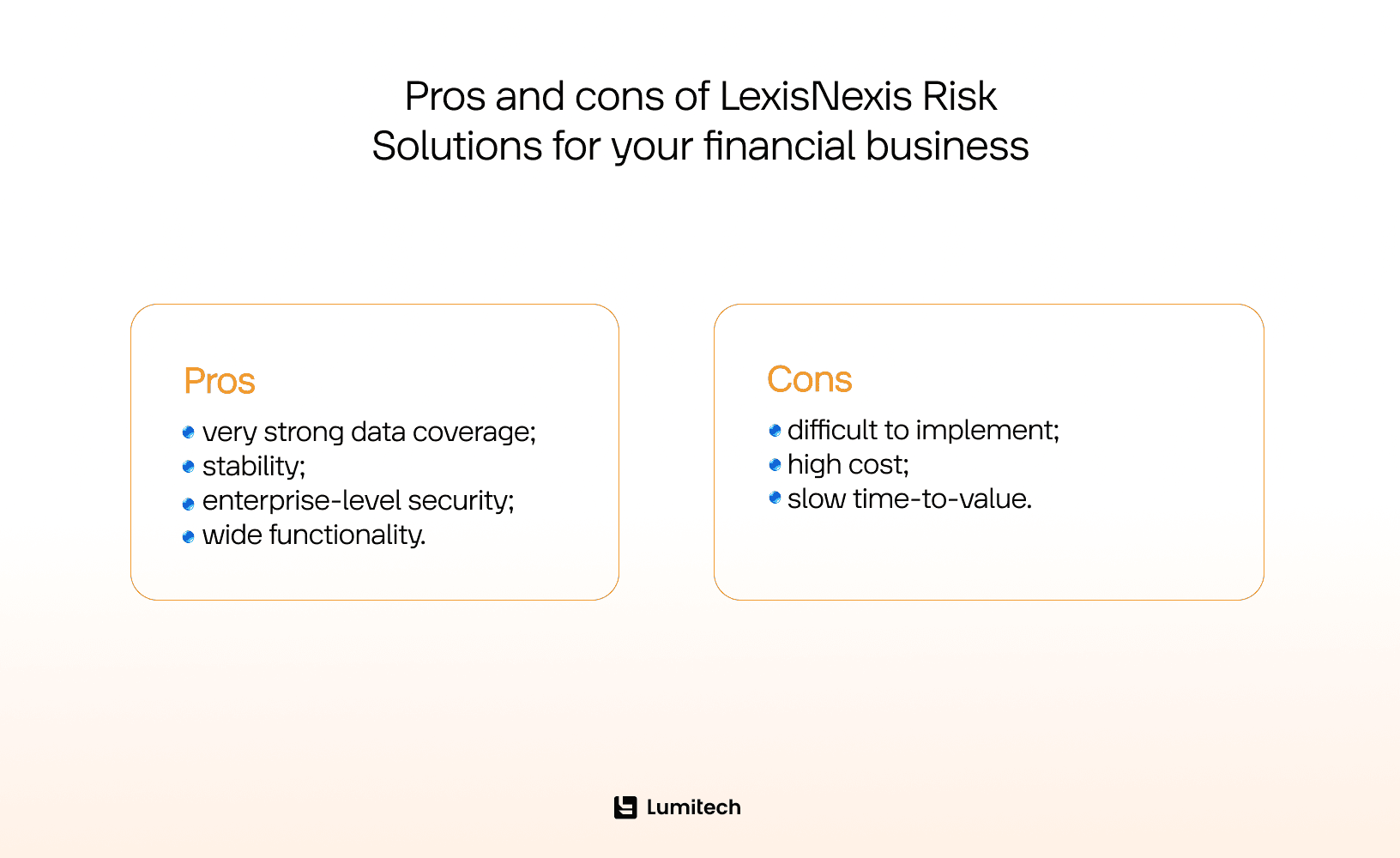 Pros and cons of LexisNexis Risk Solutions for your financial business