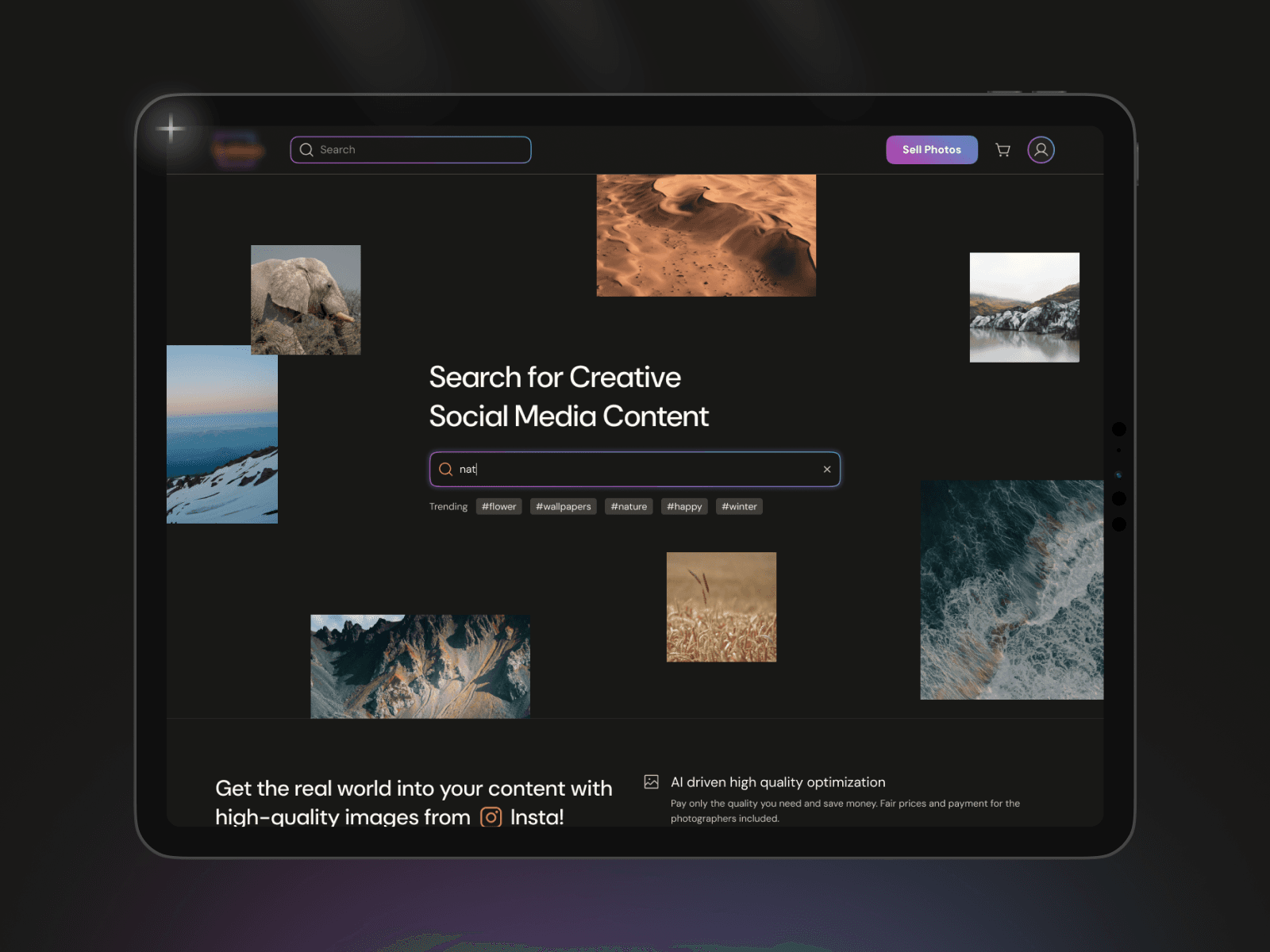 Instagram-based stock photo marketplace development