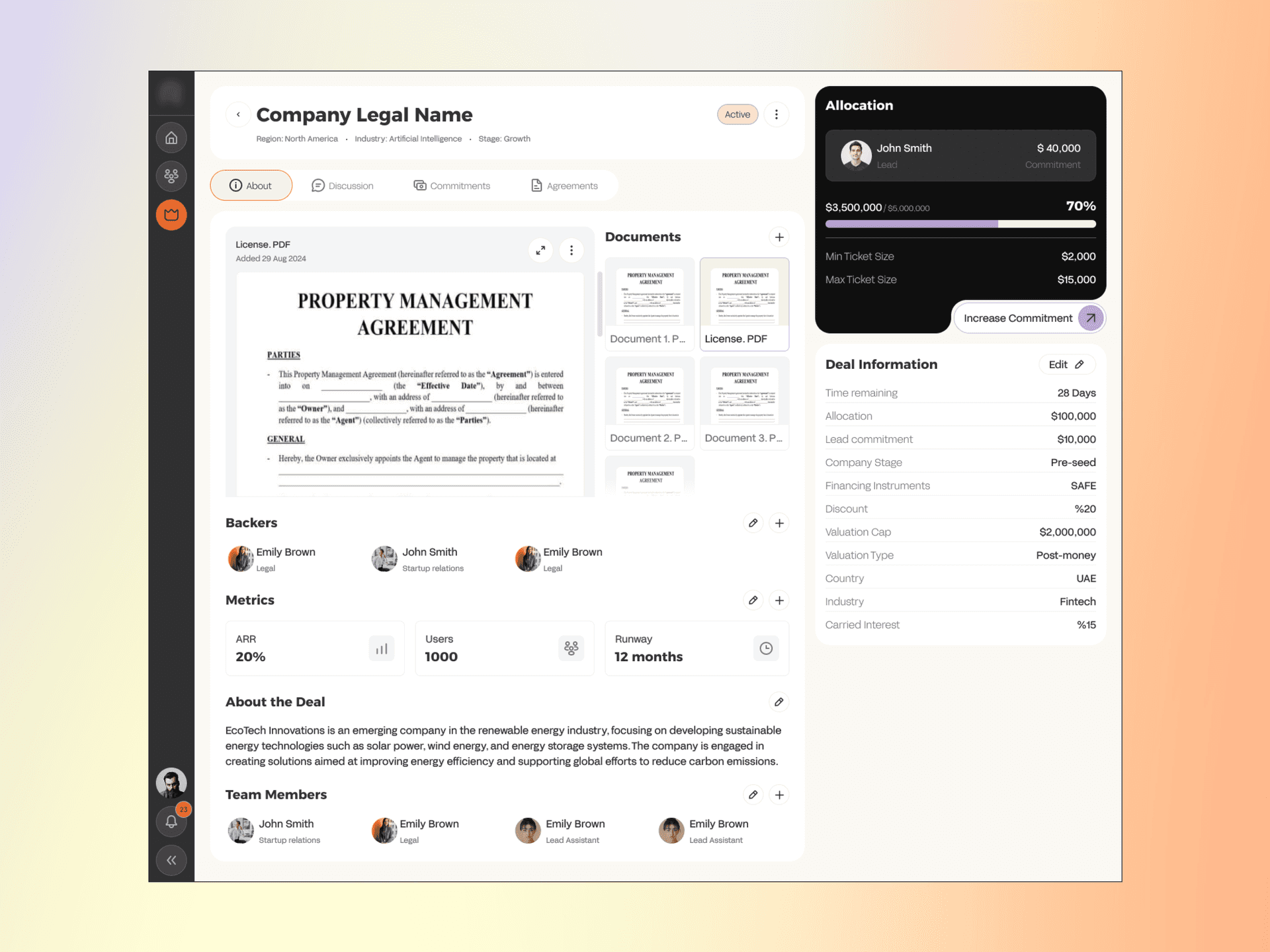 Deal Room & Document Management