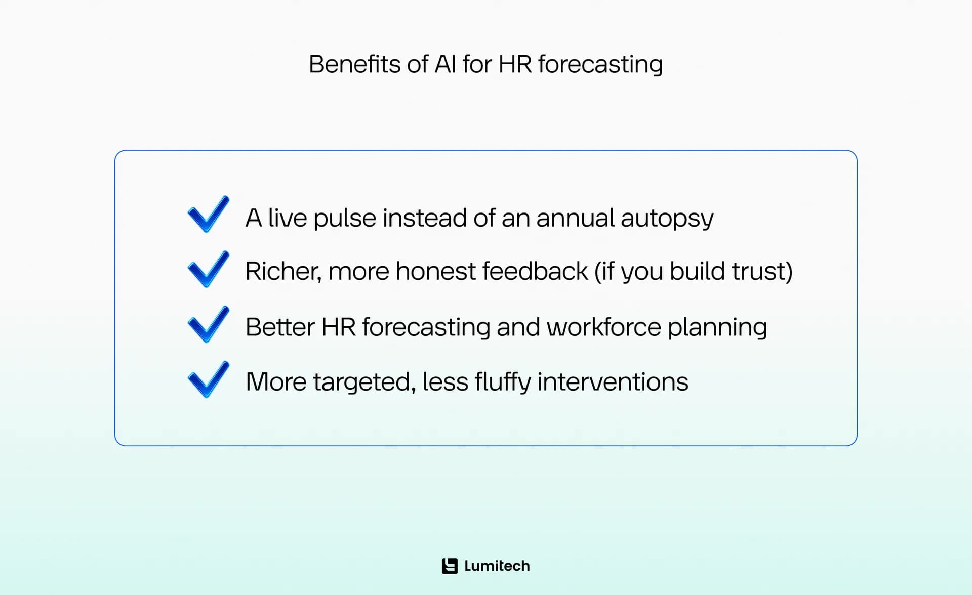 Benefits of AI for HR forecasting