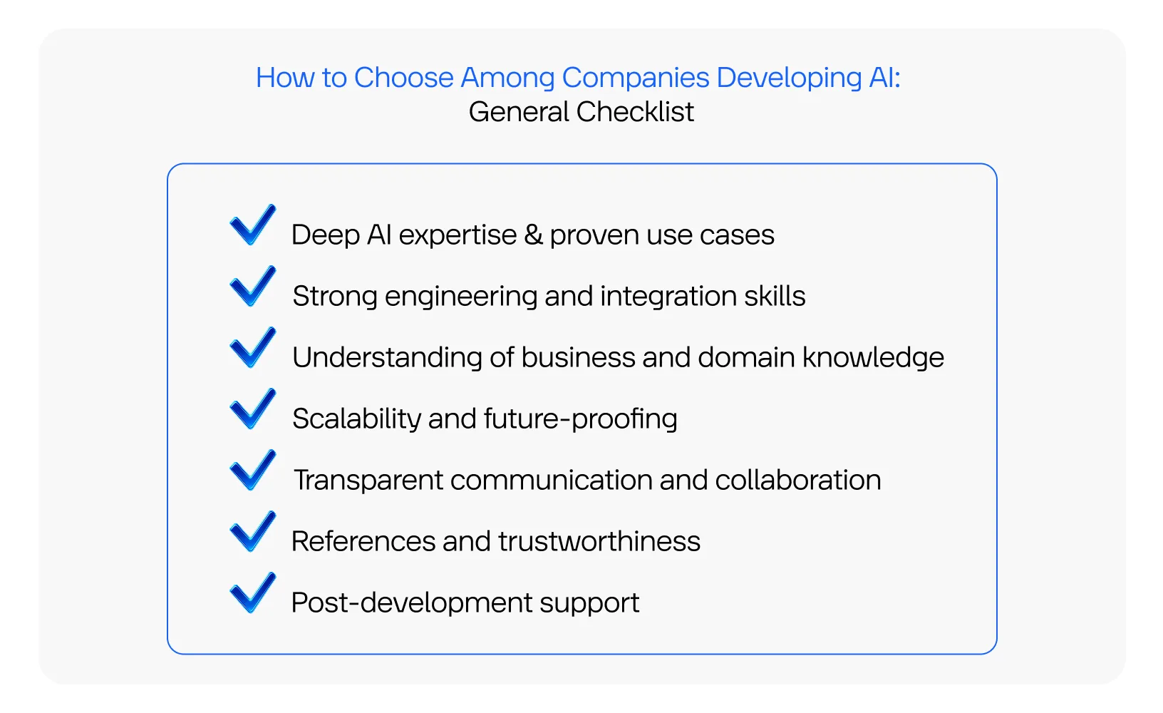 Checklist for choosing an AI development company in Dubai and the UAE