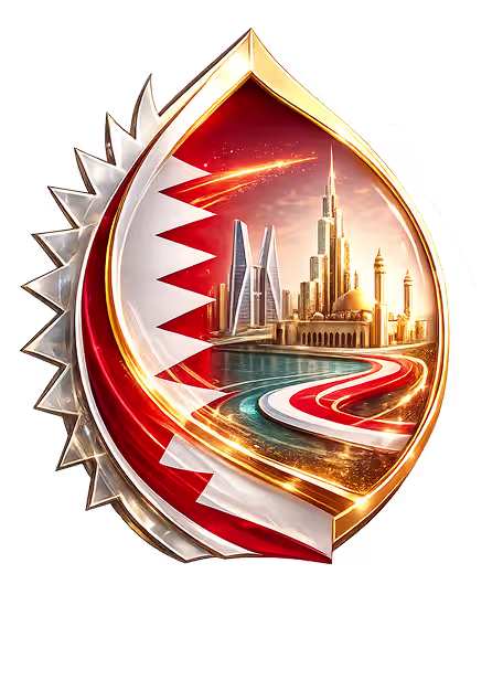 Bahrain emblem with Manama skyline