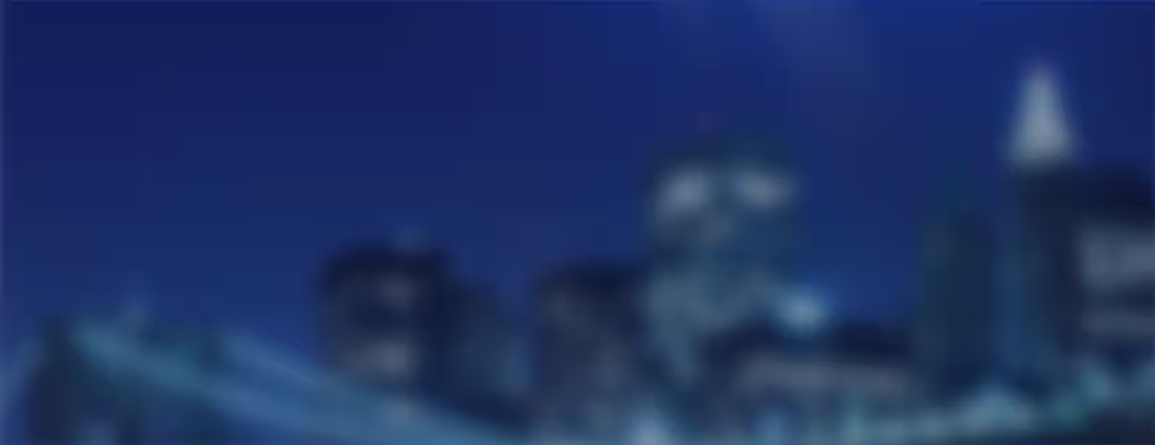 Blurred United States city skyline at night